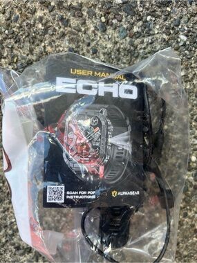 Echo AlphaGear Smartwatch - Black with Red Accents